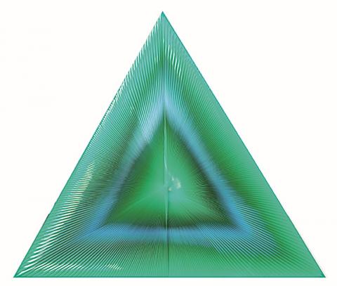 Alberto Biasi Immaginazione dinamica 1965-68 rilievo in PVC su tavola cm 100x115x4
