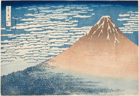 Katsushika Hokusai - Giornata limpida col vento del sud (o Fuji Rosso), dalla serie Trentasei vedute del monte Fuji, 1830-1832 circa - Silografia policroma, (…) - Kawasaki Isago no Sato Museum