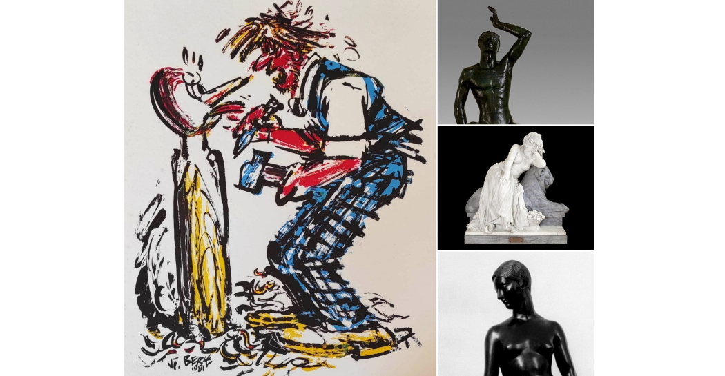 Collage di immagini: Pinocchio di Vinicio Berti, 1981; Prometeo liberato di Guido Galletti, 1935; Cleopatra di Girolamo Masini, 1882; Galatea di Amleto Cataldi, 1925 Collage di immagini: Pinocchio di Vinicio Berti, 1981; Prometeo liberato di Guido Galletti, 1935; Cleopatra di Girolamo Masini, 1882; Galatea di Amleto Cataldi, 1925