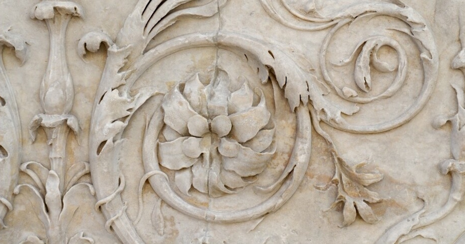 dettaglio del fregio vegetale dell’Ara Pacis dettaglio del fregio vegetale dell’Ara Pacis