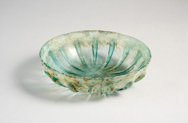 Coppa costolata in vetro (Ercolano, inv. 77637a/2341a)