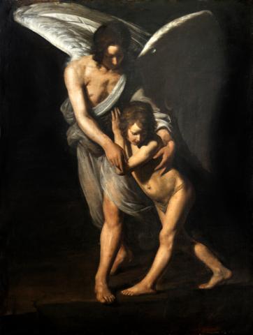 Angelo custode, G. A. Galli detto Lo Spadarino, Rieti Chiesa di San Rufo, Patrimonio FEC Ministero dell'Interno Angelo custode, G. A. Galli detto Lo Spadarino, Rieti Chiesa di San Rufo, Patrimonio FEC Ministero dell'Interno
