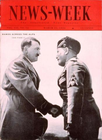Newsweek USA 1936. La stretta di mano Mussolini-Hitler