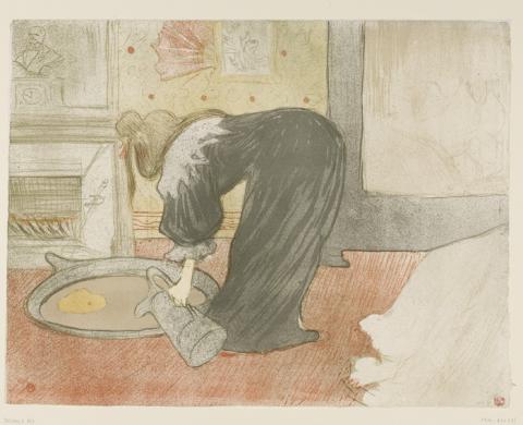 Woman at the Tub - The Tub, 1896 - Lithograph (in five colours), 40,3x52,5 cm - Budapest, Galleria Nazionale